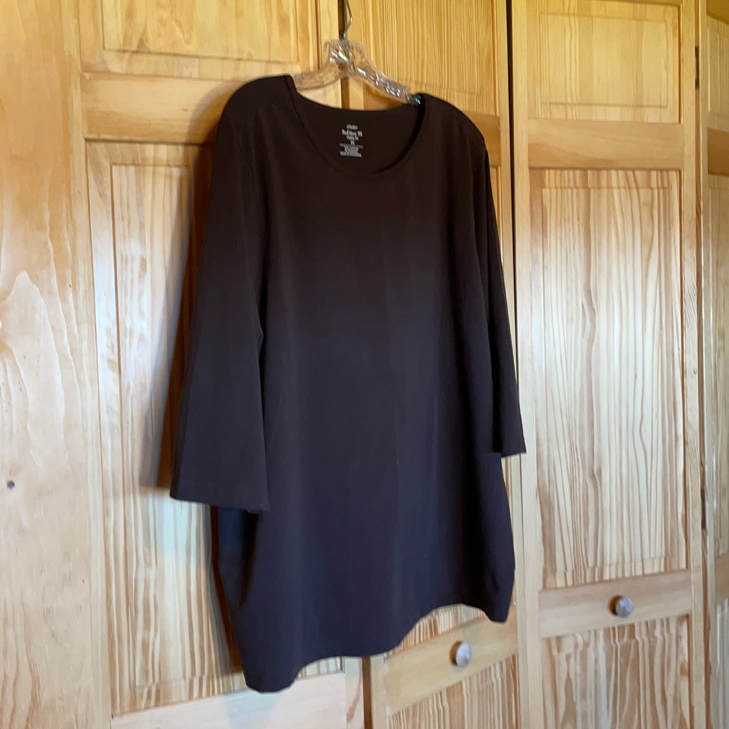 Brown Solid Knit Top